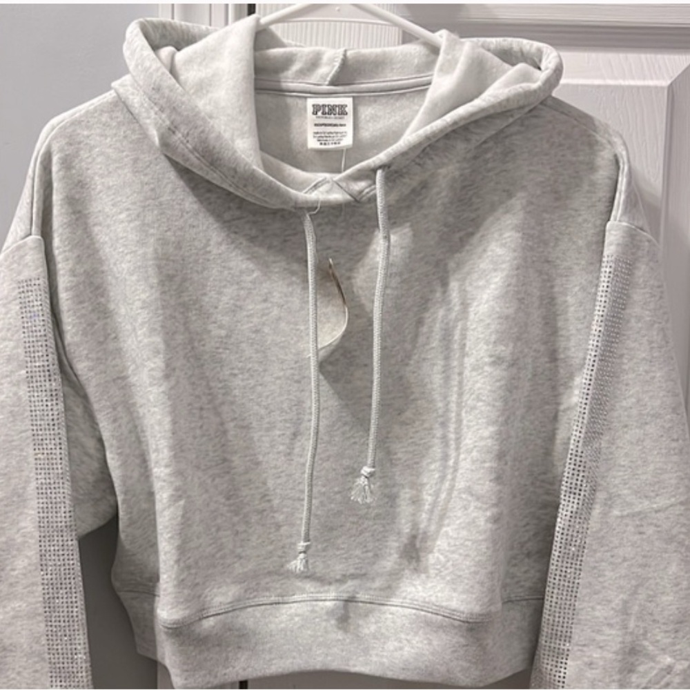 PINK Victoria's Secret Light Gray Hoodie Sweater